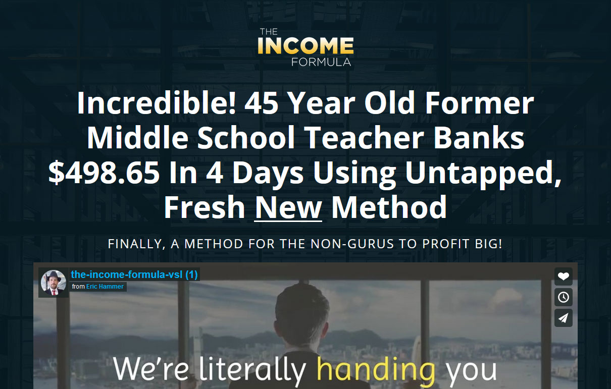 The Income Formula Website Screenshot