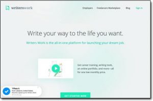 Writers Work Website Screenshot
