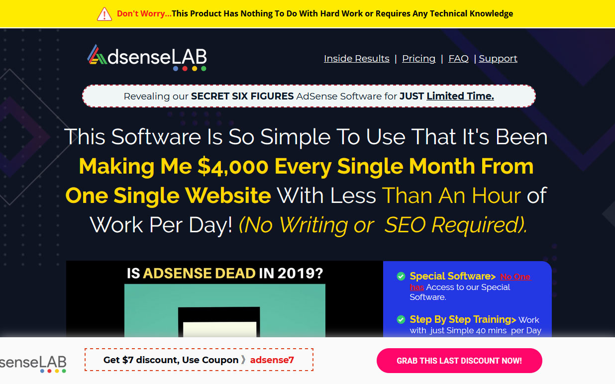 Adsense Lab Website Screenshot