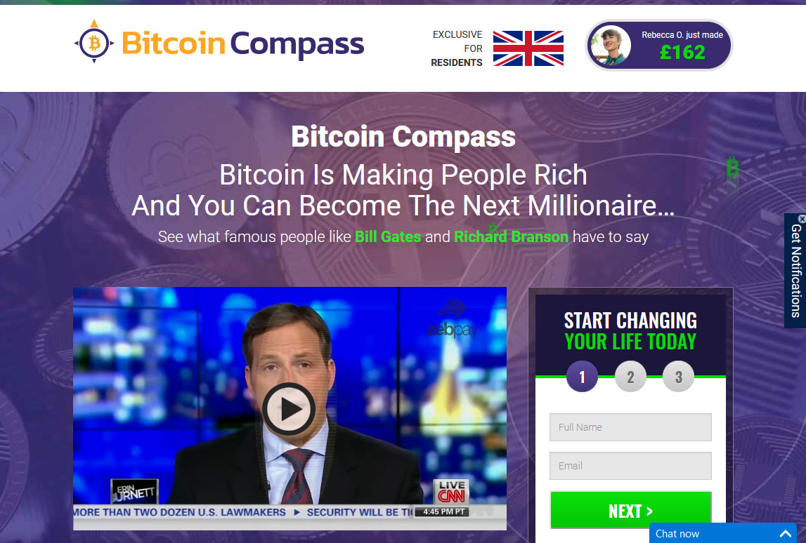 Bitcoin Compass App Website Screenshot