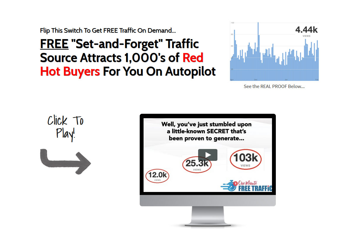 One Minute Free Traffic Website Screenshot