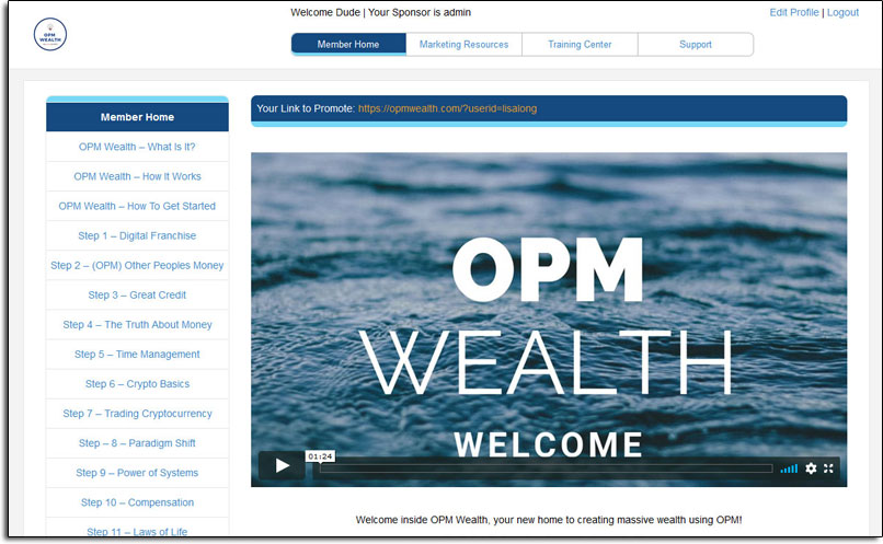 OPM Wealth Member Dashboard