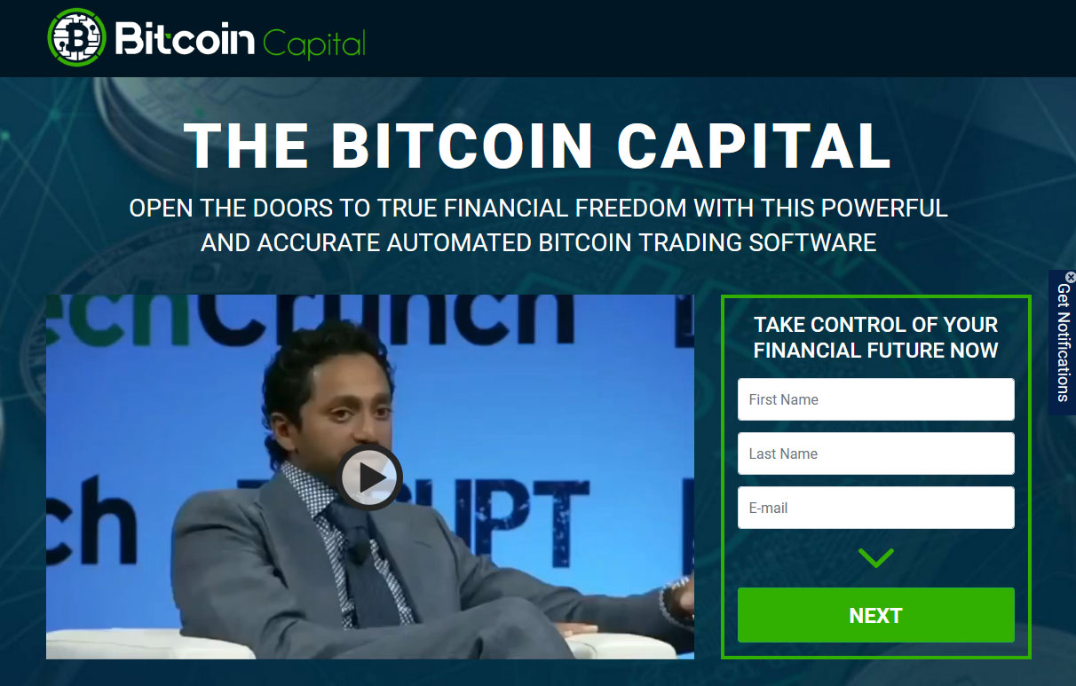 The Bitcoin Capital Software Website Screenshot