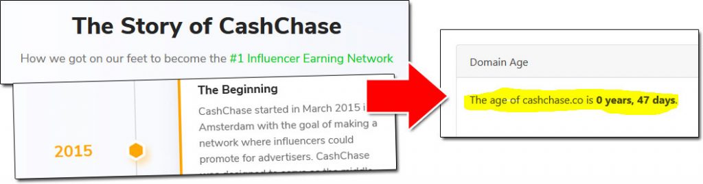 CashChase Domain Age