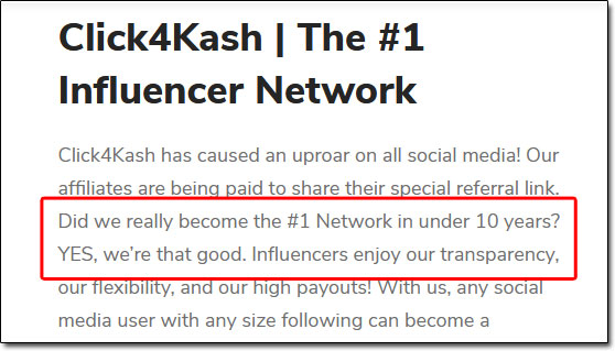 Click4Kash Influencer Network Claim