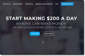 Influencer Cash Website Screenshot