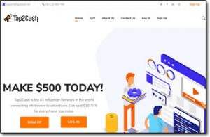 Tap2Cash Website Screenshot