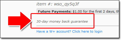 Money Back Guarantee Text
