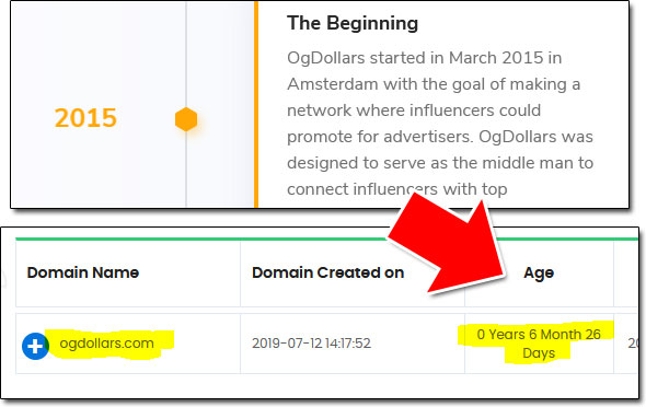 OG Dollars Website Age