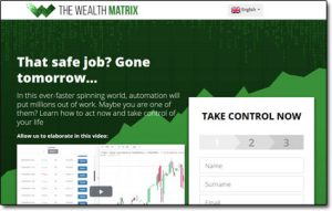 The Wealth Matrix Software Website Screenshot