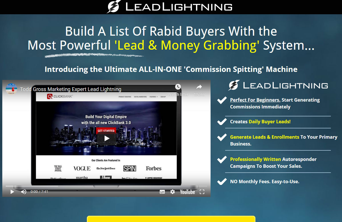 Lead Lightning Website Screenshot