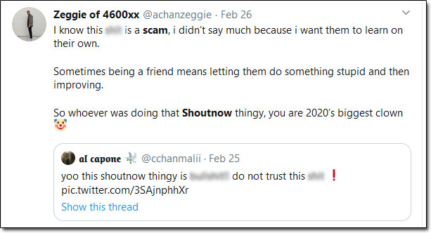 ShoutNow Tweets