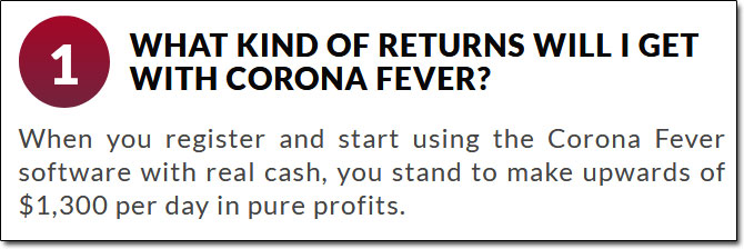 Corona Fever Profits Claim