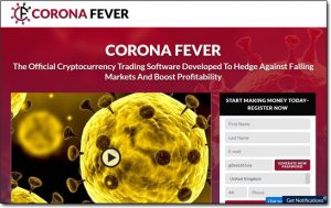 Corona Fever Trading App Website Screenshot