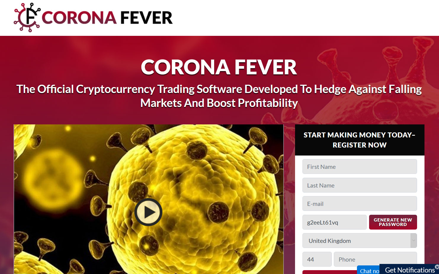 Corona Fever Website Screenshot