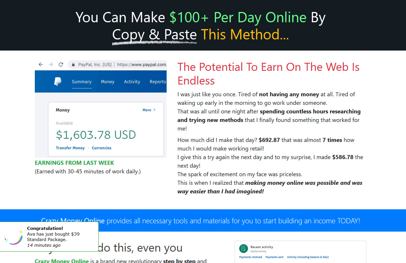 Crazy Money Online Website Screenshot