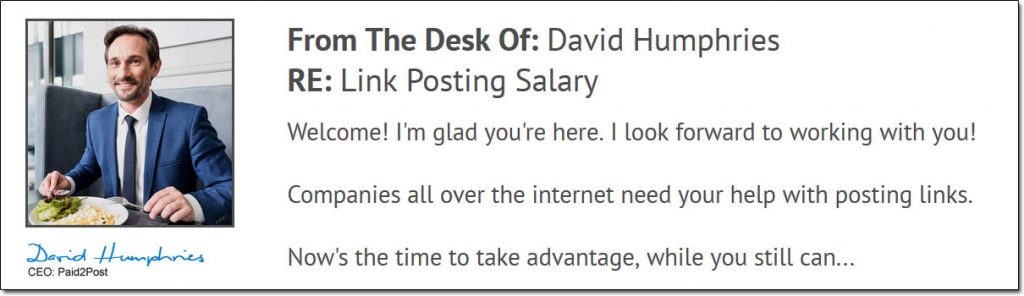 David Humphries Paid 2 Post System