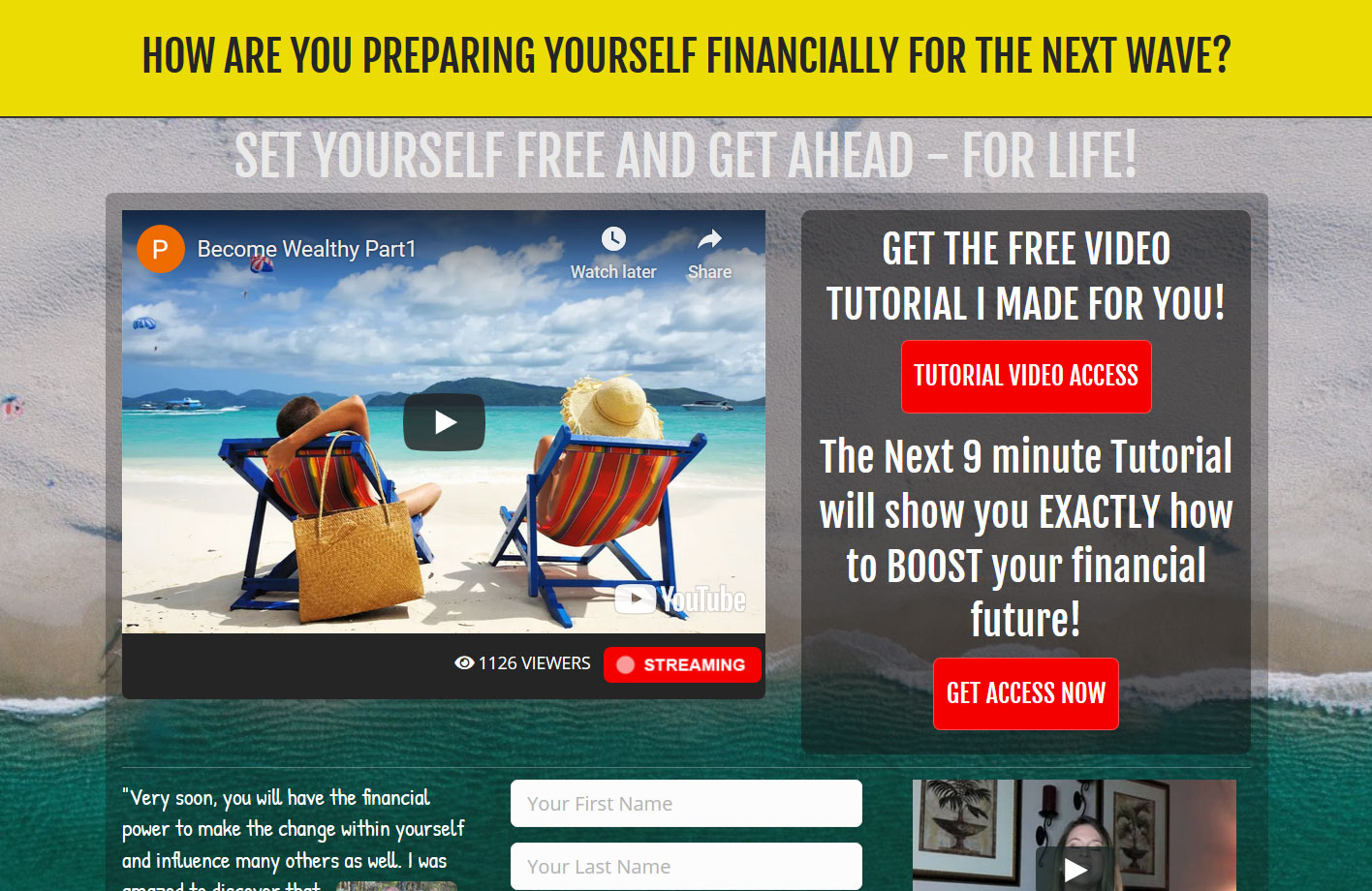 Become Wealthy Club Website Screenshot