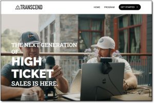 High Ticket Accelerator Transcend Website Screenshot