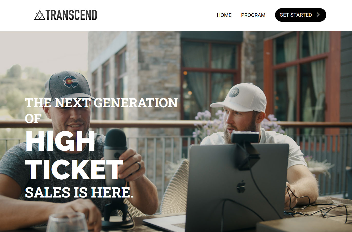 High Ticket Accelerator Transcend Website Screenshot