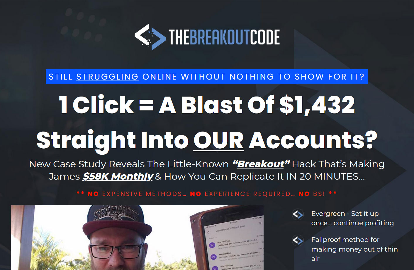 The Breakout Code Website Screenshot