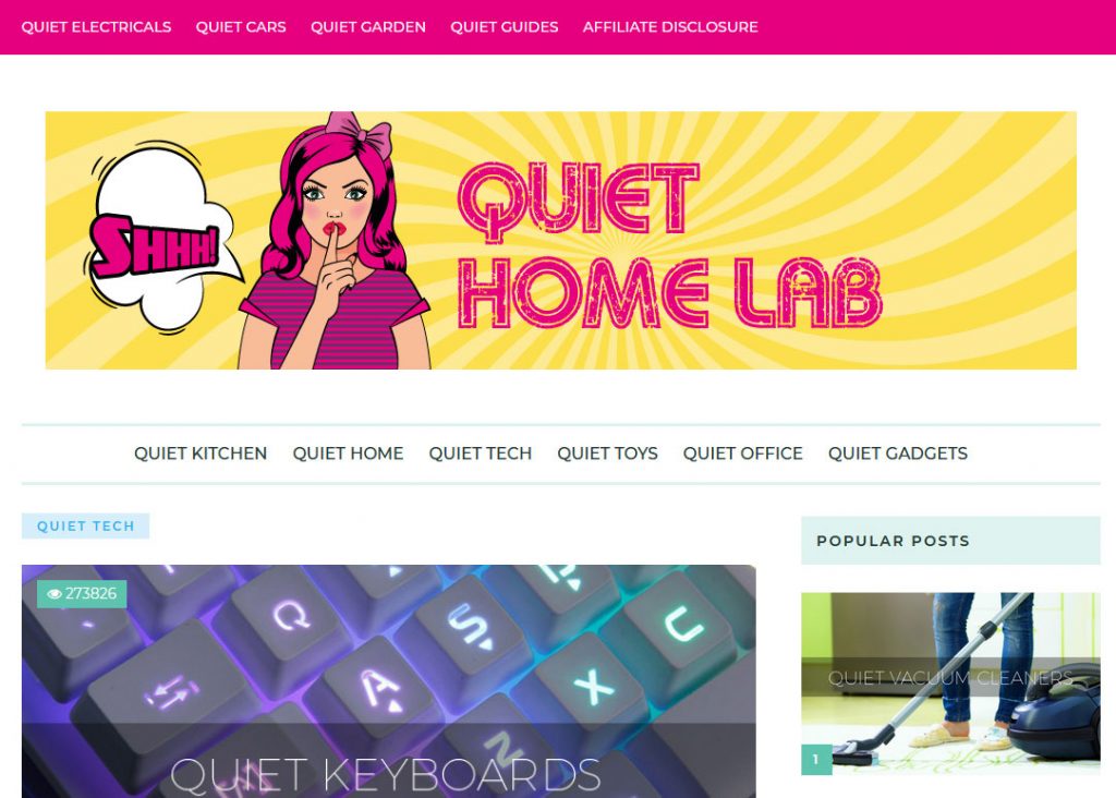 Quiet Items Niche Website