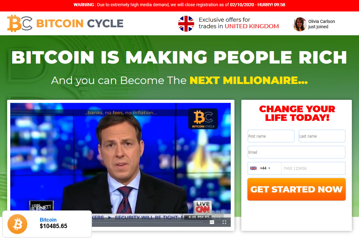 Bitcoin Cycle Website Screenshot