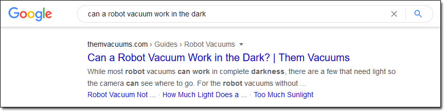 Google Robot Vacuum Search Results