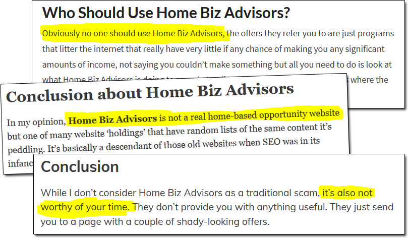 Home Biz Advisors Reviews