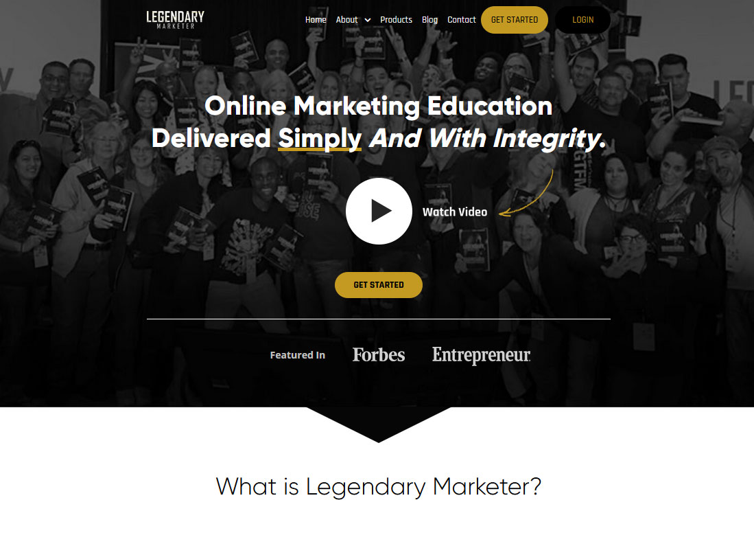 Legendary Marketer Website Screenshot