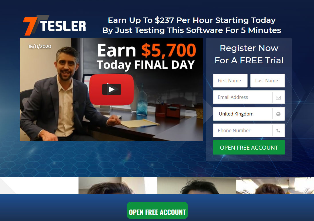 Tesler Trading Website Screenshot