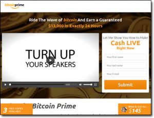 Bitcoin Prime Website Screenshot