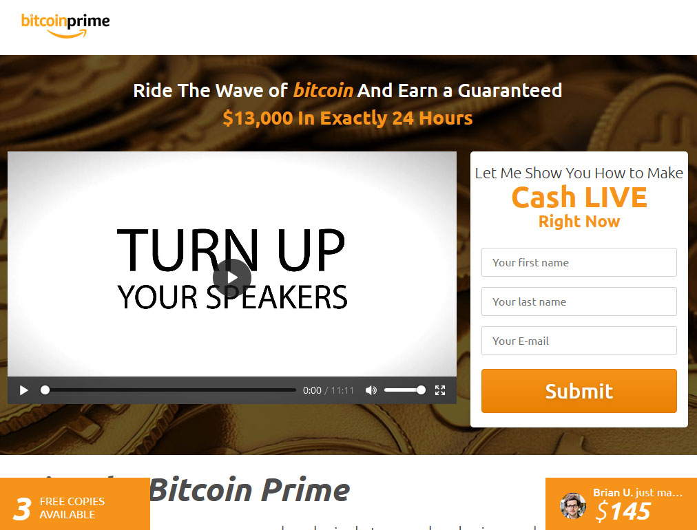 Bitcoin Prime Website Screenshot