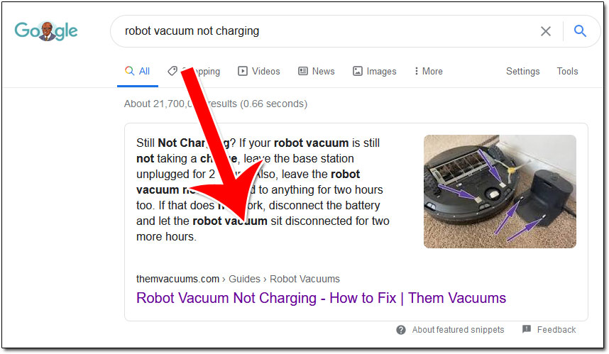 Robot Vacuum Not Charging SERP