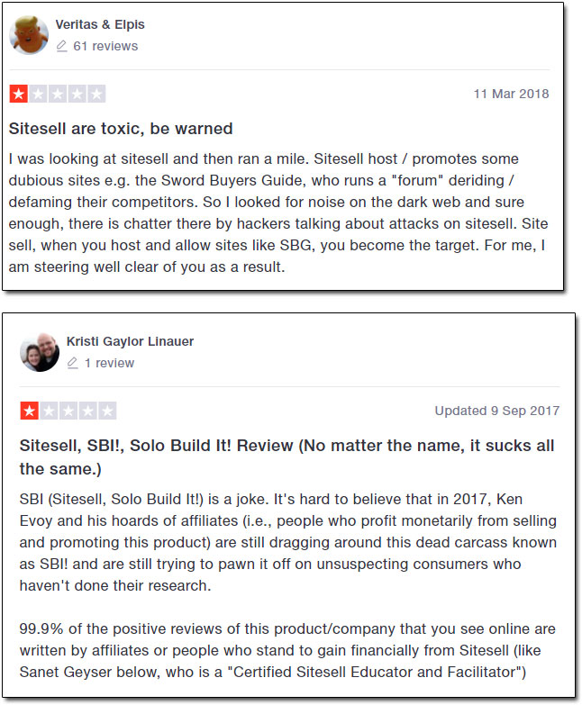 SiteSell TrustPilot Reviews
