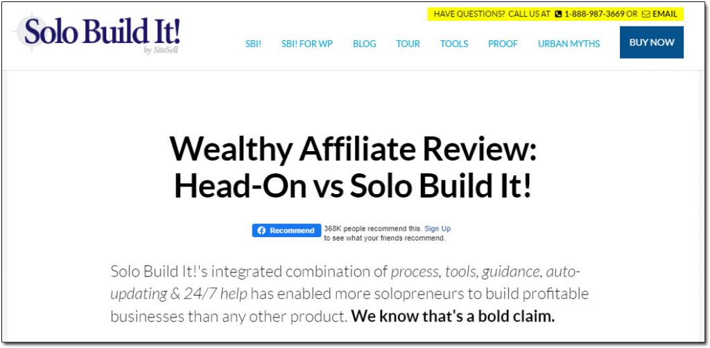 Solo Build It! Wealthy Affiliate Review