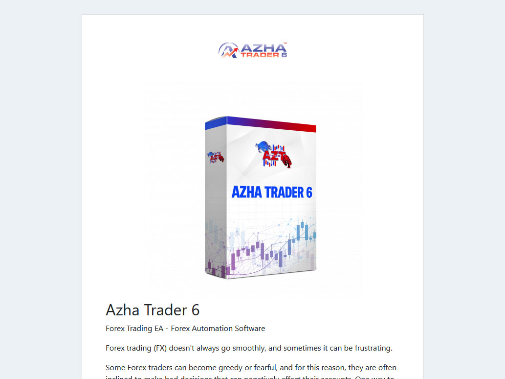 Azha Trader 6 Website Screenshot