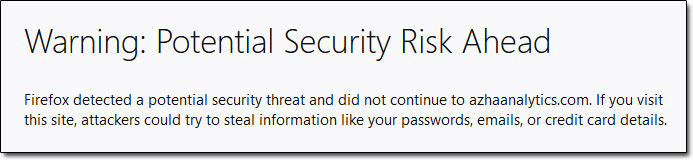 Azha Trader 6 Firefox Warning