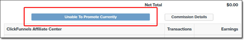 ClickFunnels Affiliate Center Unable To Promote Currently
