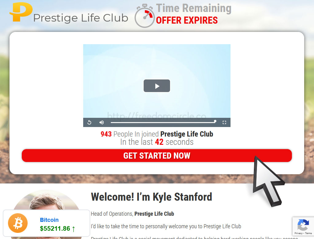 Prestige Life Club Website Screenshot