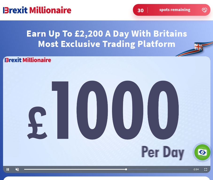 Brexit Millionaire Website Screenshot
