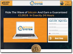 Bitcoin System Website Screenshot