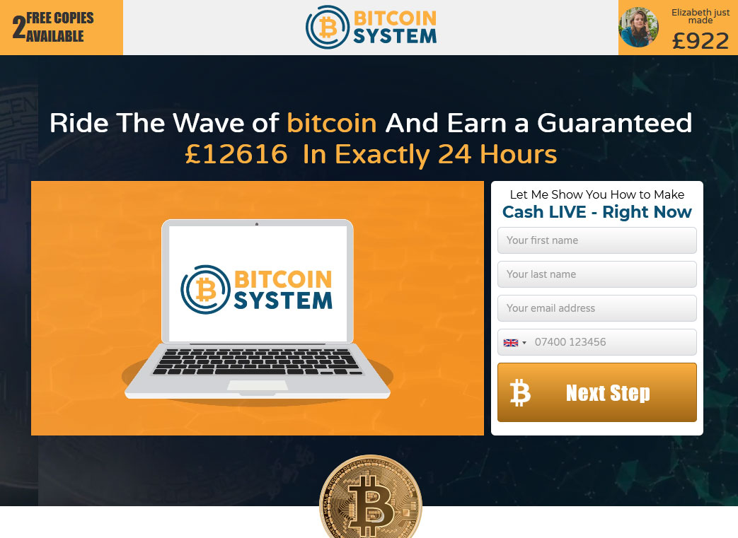 Bitcoin System Website Screenshot