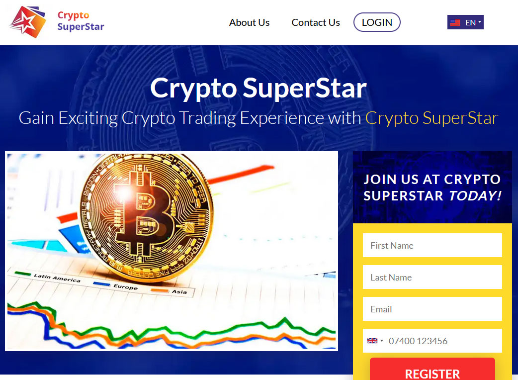 Crypto Superstar Website Screenshot