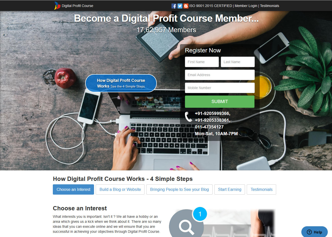 Digital Profit Course Website Screenshot