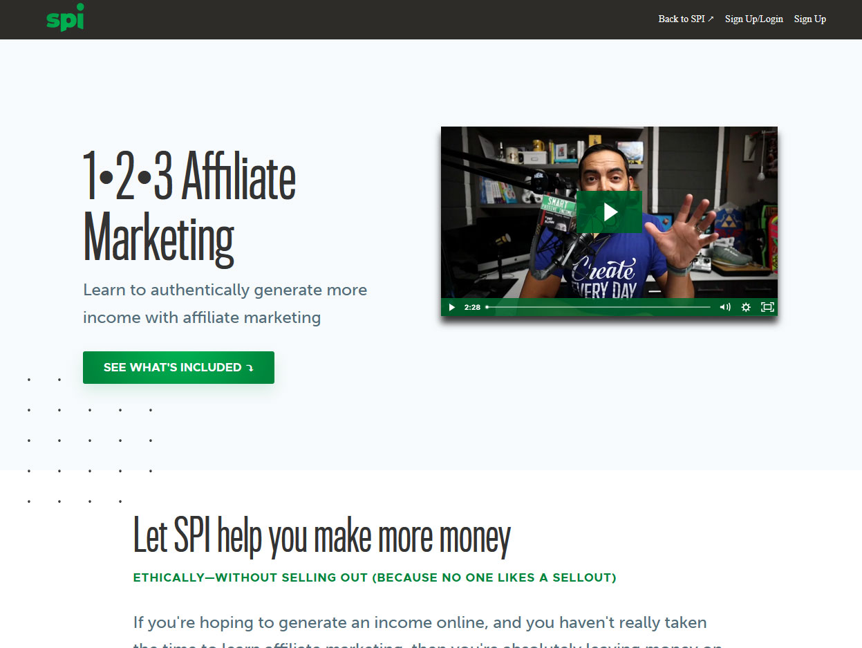 123 Affiliate Marketing Website Screenshot