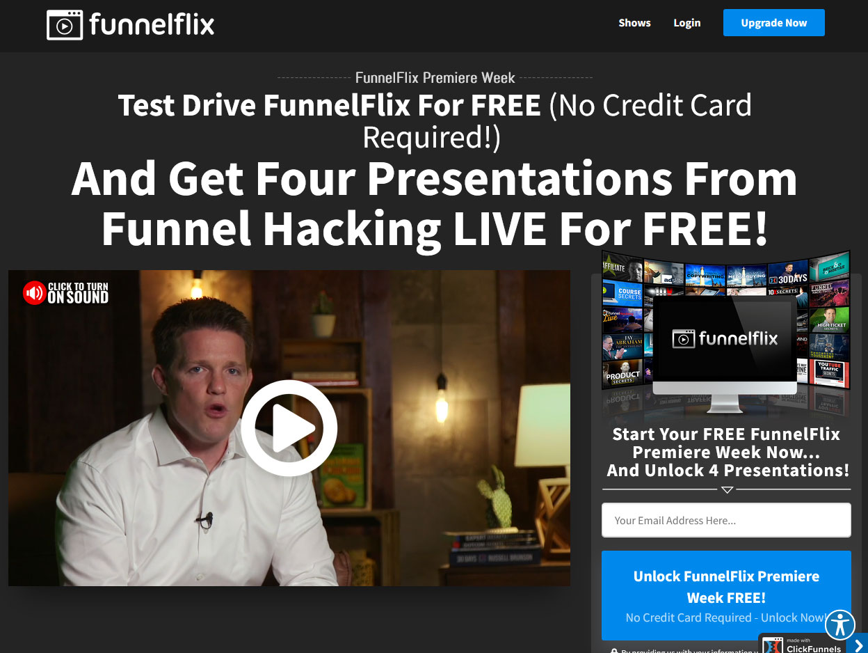 FunnelFlix Website Screenshot
