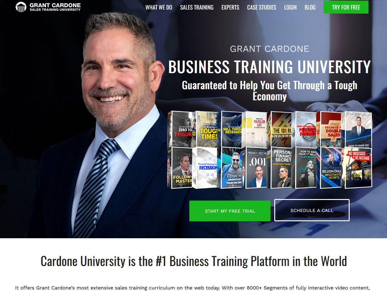 Grant Cardone University Website Screenshot