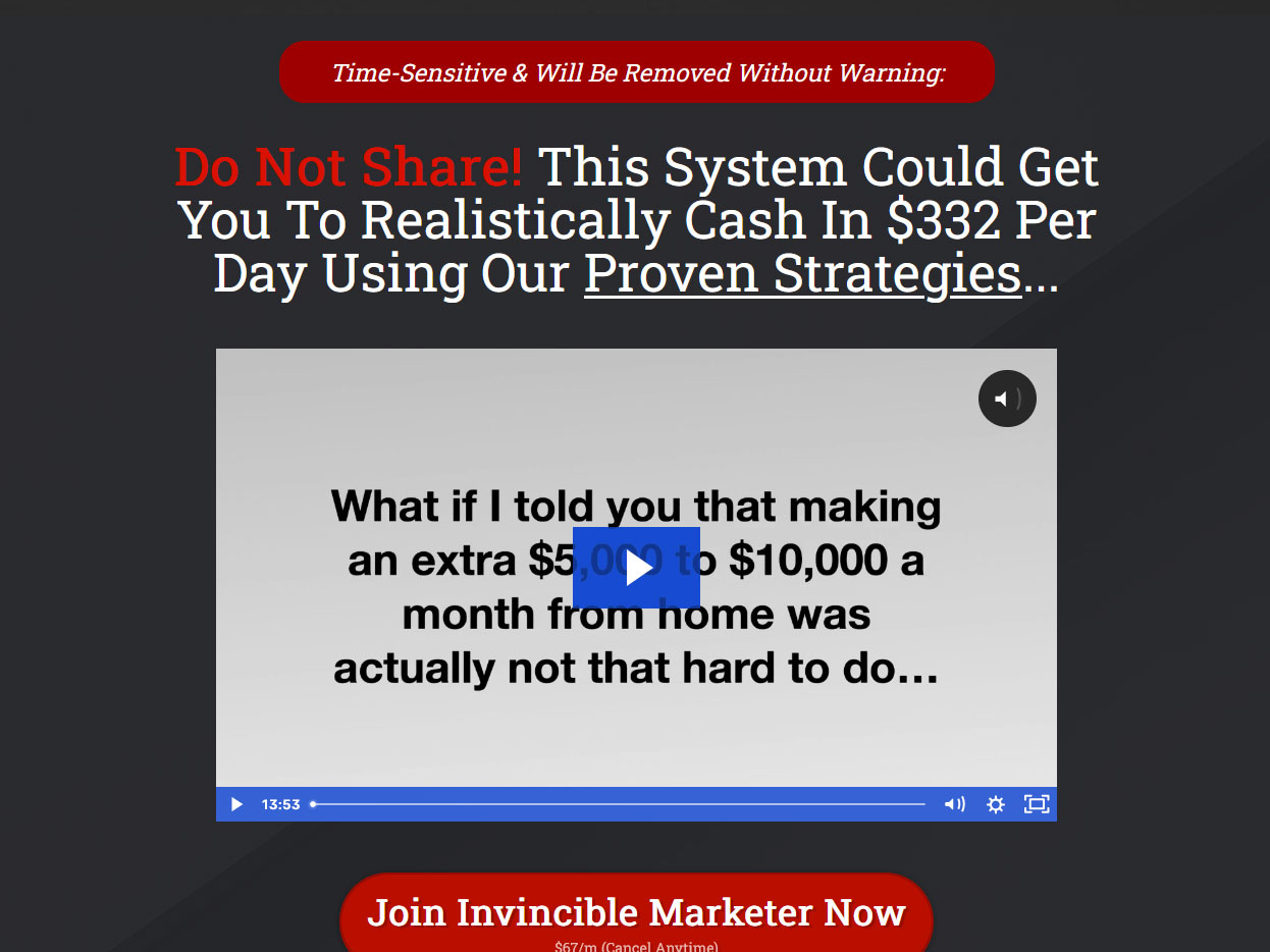 Invincible Marketer Website Screenshot